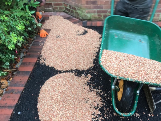 Resin Bound Driveway being laid
