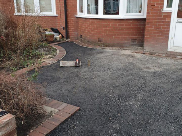 Resin Bound Driveway being laid in Urmston